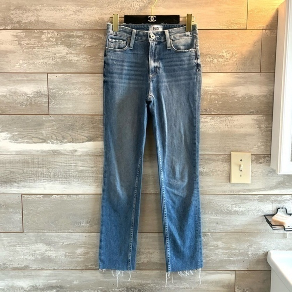 Paige Hoxton Slim Birdie Raw hem Jeans